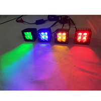 Projecteurs LED RGB 6000K Blanc 3 Pouces 18W avec DRL Halo à Effet de Chasing et Contrôle par Application, Éclairage de Travail Tout-Terrain pour 4x4, Jeep, Camionnette