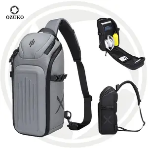 OZUKO 9729 Mochila impermeable con estampado personalizado riñonera bandolera hombres al aire libre Eva Sling Bag para hombres bolso de hombro grande