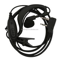 Casque d'écoute Baofeng BF-02 avec connecteur K 2 broches, suppression active du bruit, écouteur pour talkie-walkie, accessoire, crochet d'oreille, PVC noir