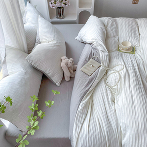 Bán Buôn Nhà Sử Dụng Giường Đôi Phẳng Được Trang Bị Tấm Váy Đặt 4Pcs Polyester Bộ Đồ Giường Với Mảnh Duy Nhất Tấm Cho Sử Dụng Trong Phòng Ngủ - Product Image 6