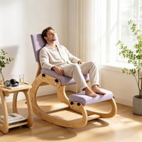 Chaise ergonomique à bascule et à genouillères, structure en contreplaqué avec coussins réglables, siège de bureau et d'étude correcteur de posture pour la maison/le bureau