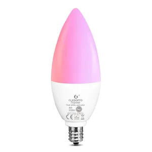 Gledopto – ampoules décoratives à intensité variable E14 E12, design moderne, Zigbee PRO RGB + CCT 4W, ampoule de bougie LED