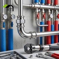 Vente en gros d'usine Inox 304/316L EN M Type coude de presse coude à 90 degrés avec raccord de tuyau de presse de plomberie à extrémité plate