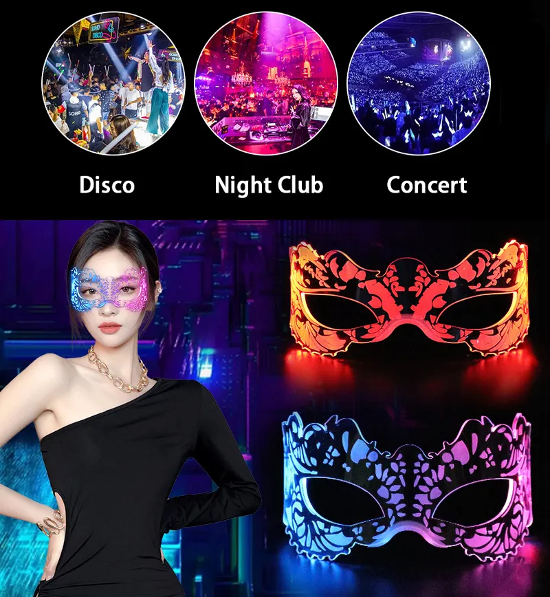 Nicro Light Up Festival Party Supplies Lunettes lumineuses Discothèque Atmosphère Fournitures Cheer Up Prop LED Acrylique Lumière Lunettes