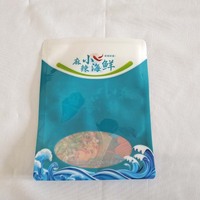 Sacs d'emballage alimentaire personnalisés à haute étanchéité, prêts à consommer, en plastique avec fenêtre, pour fruits de mer épicés, scellés sur 3 côtés