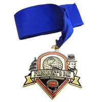 Médaille d'anniversaire personnalisée au meilleur prix, plaquée or, en alliage de zinc, émaillée, rayée, pour récompense de ligue de basketball d'équipe