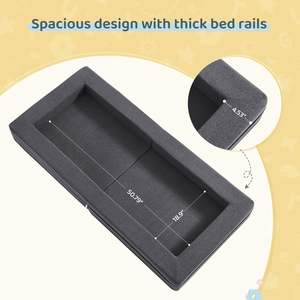 Cama de Viaje para Niños Pequeños 3 en 1 de Fábrica Profesional, Sofá Cama Convertible y Tumbona Plegable de Espuma, Gris - Product Image 6