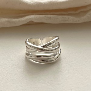 Anello Aperto Irregolare Intrecciato a Croce per Donna, in Rame Elettroplaccato, Minimalista, Impilabile, Gioiello alla Moda INS, Regalo - Product Image 5