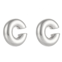 Gaby - Vente flash - Boucles d'oreilles en acier inoxydable plaqué or 18 carats avec zircon - Unisexe - Femmes - Hommes - Cadeau de mariage - Bijoux sans perçage