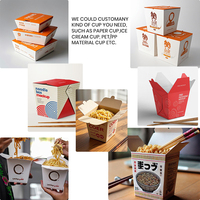 Boîte de nouilles chinoises en papier jetable moins chère de qualité alimentaire avec impression, boîte Doner, boîte Kebab