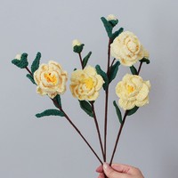 Mainan Klasik Rajutan Bunga Kamelia Buatan Tangan, Aksesoris Mainan, Grosir, Kualitas Tinggi, Mainan Rajut Gerbera, Hadiah Thanksgiving Kamelia
