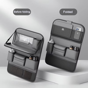 Organizador de asiento de coche de cuero de grado empresarial, mesa de comedor plegable para niños, bolsa de almacenamiento de artículos de coche Premium para un almacenamiento eficiente - Product Image 3