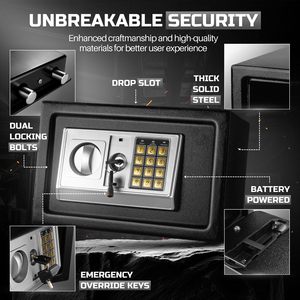 20E H20cm Small Safe <b>Box</b> with Drop Slot Electronic Drop Safe <b>Box</b> for Money with Digital Combination Keypad <b>Lock</b> - Product Image 3