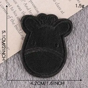 Diy Decoration Embroidery Patches Iron On Wholesale Self Adhesive Atrous Black Fabric Cotton PVC Handmade Clothes Embroidered