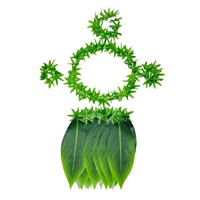 Jupe hawaïenne en herbe et collier de fleurs pour l'été, accessoires de costume pour fête, festival, performance, ornements, vente en gros