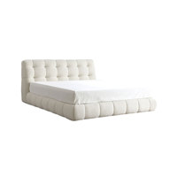 Stoffbett Modern Minimalistisch Anpassbare Farbe Echtes Leder Polsterung Kühlfunktion Luxus Schlafzimmermöbel