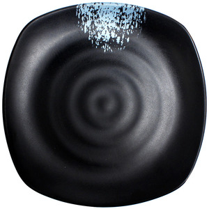 Juego de Platos Cuadrados de Melamina Negra con Diseño Azul, Duraderos para Uso en Hoteles y Fiestas - Product Image 5