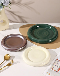 จานเซรามิกดีไซน์หรูหรา สีพื้น สำหรับเสิร์ฟสเต็ก พาสต้า และของหวาน - Product Image 5