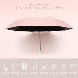 8 Ribs <b>Large</b> Automatic Travel <b>Umbrella</b>, UV Protection Windproof Folding <b>Umbrella</b>, 117cm Arc Sun Rain <b>Umbrella</b> - Product Image 4
