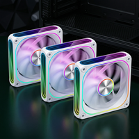 Ventilateur de PC Gaming Silencieux Haute Performance 12cm, Refroidisseur de Boîtier d'Ordinateur, Design CD, Effet Miroir Infini, Dissipateur Thermique en Plastique, Roulement Fluide, 45CFM