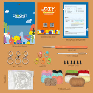 Kit de crochet pour chien fait main avec fil végétal bricolage tricot Amigurumi crochet artisanat comprend motif vidéo pour poupée de fil de chiot - Product Image 4