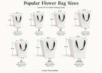 Sacs à bouquets personnalisés haut de gamme avec poignée en ruban, sacs d'emballage élégants pour fleurs fraîches, cadeaux, boutiques, commandes en gros