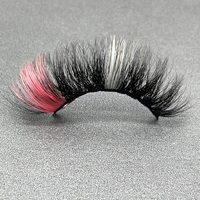 Couleurs faux cils 20MM coloré coloré faux vison vacances cils d curl bande russe cils avec boîte d'emballage personnalisée