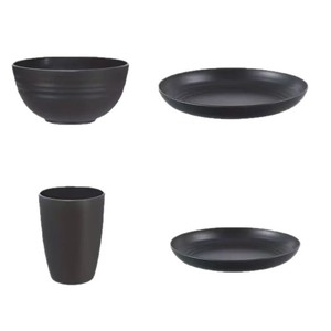 Ensemble de vaisselle TEMU Explosions en plastique PP, compatible micro-ondes, bol <span class=keywords><strong>noir</strong></span>, <span class=keywords><strong>assiette</strong></span>, ensemble de 16 pièces pour la maison - Product Image 5