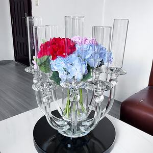 Décoration de Mariage de luxe candélabre en cristal Mariage 8 bras pilier Tube bougeoirs - Product Image 4