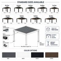 Pergola Aluminium Elektrik Tahan Air dan Salju, Gazebo Paviliun Luar Ruangan untuk Halaman Belakang, Teras, Kolam Renang