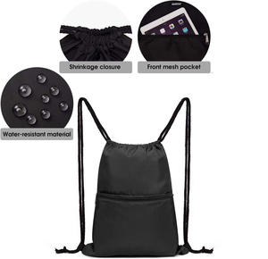 Customized Logo High Quality Sports Fitness Travel Waterproof <b>Backpack</b> 210d Cheap Polyester <b>Drawstring</b> Bag - Product Image 2