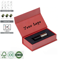 Boîte cadeau magnétique rouge faite à la main avec insert en EVA, emballage personnalisé pour rouge à lèvres et gloss cosmétique en matériau mat