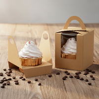 Boîte à cupcakes personnalisée en papier, boîte à emporter, boîte d'emballage avec fenêtre