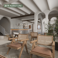 BFP moderno tapizado café Hotel muebles de madera maciza restaurante silla y mesa conjunto Villa Resorts comedor salón sofá conjuntos