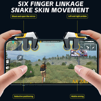 Manette de jeu DY11 iOS – Conception six doigts pour jeux Battle Royale, double connexion filaire et sans fil, vibrations et boutons tactiles