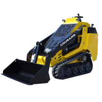 COUGAR Mini Skid Steer Backhoe Loader Front Loader yang Andal, Perkins, Kapasitas Muat 680KG, Penggerak Crawler, Pompa Hidrolik, untuk Konstruksi