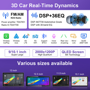 Estéreo para coche de 12 "con Carplay inalámbrico <span class=keywords><strong>Android</strong></span> Auto <span class=keywords><strong>Car</strong></span> MP5 <span class=keywords><strong>Player</strong></span> FM/AM/RDS Dual USB AUX-IN <span class=keywords><strong>Car</strong></span> Radio Autostereo - Product Image 5