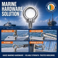 Œillet de levage en acier inoxydable 316 DIN580 moulé M12 pour équipement de quincaillerie marine, bateaux, kayaks, bateaux pneumatiques et yachts