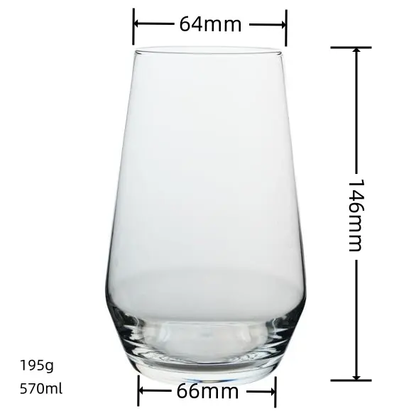 Kacamata air minum kristal, kaca minum kristal, kacamata air minum, gaya klasik, baru, 570ml, 19oz 2024