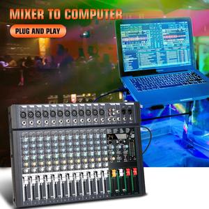 การ์ดเสียง OEM FG12 ระดับมืออาชีพ อินเทอร์เฟซบันทึกเสียง มิกเซอร์เสียง 12 ช่อง สำหรับการแสดงบนเวที - Product Image 2