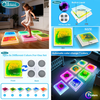 Dalles de sol liquides interactives carrées, tapis sensoriels lumineux à LED et non-LED pour les enfants autistes, aire de jeux, décoration de salle sensorielle