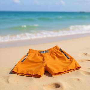 Buonic Pantaloncini da bagno arancioni da uomo ad asciugatura rapida con fodera in rete, taglia S M L XL XXL - Product Image 1