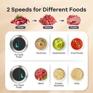 <span class=keywords><strong>Picadora</strong></span> de Carne de 1.5L, 800W/1300W, 6 Cuchillas de Acero Inoxidable, Control Táctil de Pulso, Tazón de Vidrio, Procesador de Alimentos - Product Image 3
