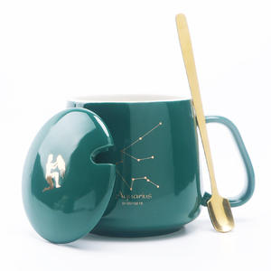 Twelve Constellation Ceramic <b>Mug</b> <b>Set</b> With Lid And Spoon 55 Degree Warming Cup Gift For Personal Present - Product Image 3
