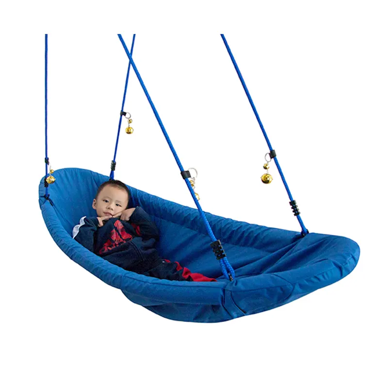 Blaue Wiege Kinder boot Garten Schaukel im Freien Schaukel Baby Spielzeug Stuhl Doppel Kinder stärkere Schaukel