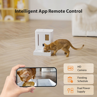Mangeoire automatique pour animaux de compagnie Mangeoire intelligente pour animaux de compagnie Mangeoire automatique pour chat 5L Grand distributeur de nourriture avec caméra 3MP 2K Contrôle APP Plateau de nourriture visible