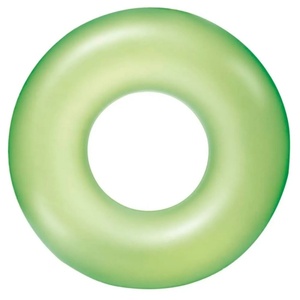 Bouée gonflable en PVC néon 76 cm rose bleu vert pour la piscine et la plage - Product Image 3
