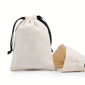 Bolsa de Algodón Orgánico con Cordón, 9x12cm, Monedero Reutilizable, Bolsa para Joyas y Collares, Tejido Fino Reciclable para Fiestas - Product Image 4