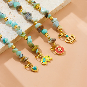 Fashion Charm Bracelet Natural Stone Beaded Zinc Alloy Women's Jewelry Gift Autumn Winter New Arrival - Product Image 4