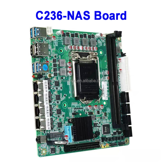 C236 LGA1151 Embedded Computer NAS Motherboard 8x SATA 3.0 4x I226 2.5G M.2 NVMe 2x DDR4 PCIe 8x 9th Gen Celeron/Pentium Core